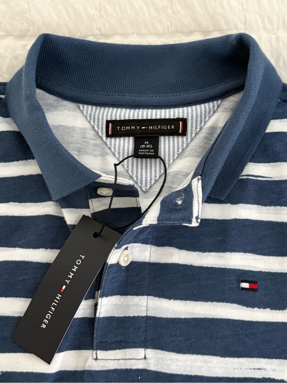 Tommy Hilfiger Kids' Washed Striped Jersey Polo M size 8-10 yrs
